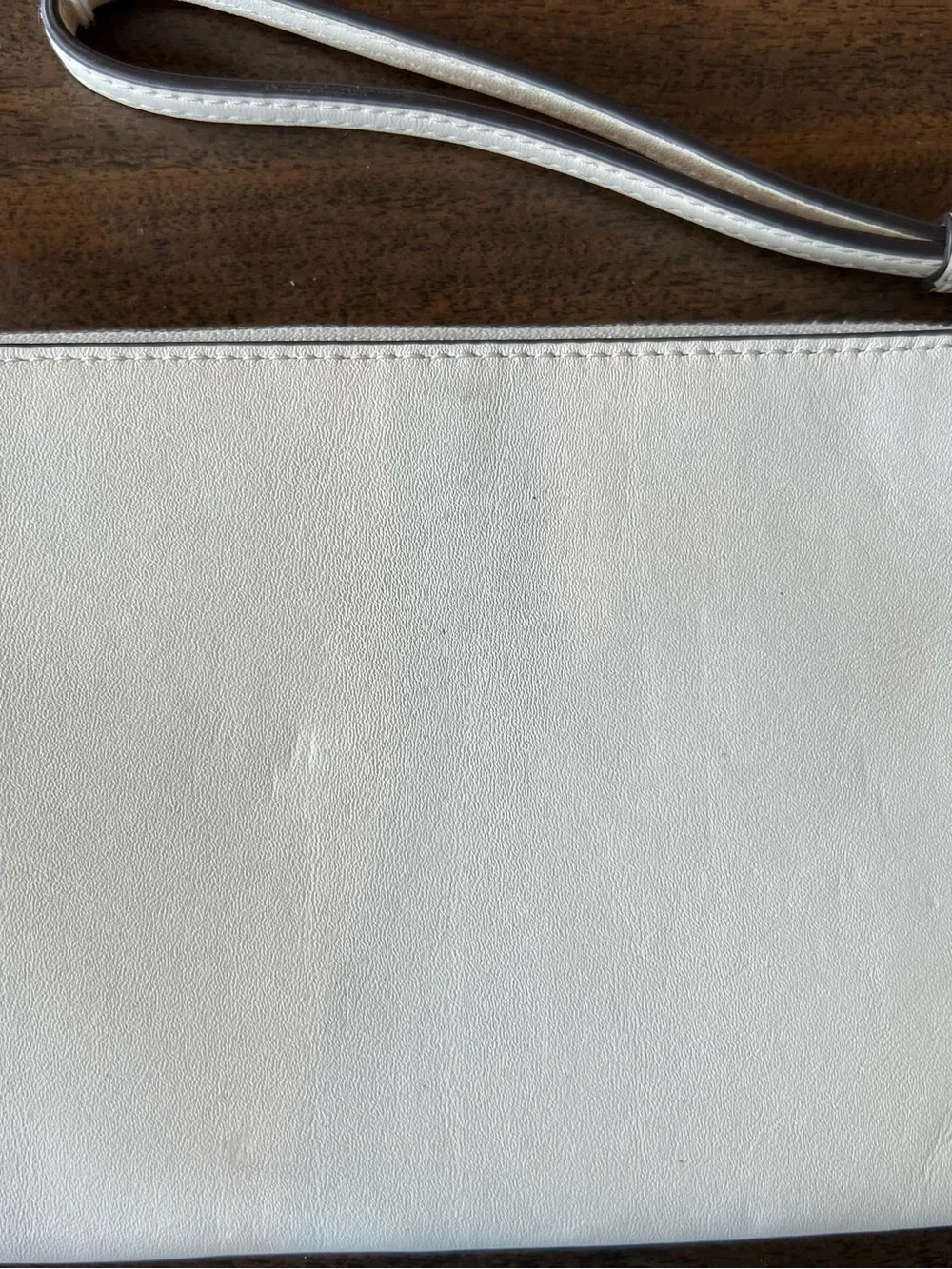 Coach Large CornerZip Wristlet CR392 Chalk White Leather Ivory Wallet $168 MSRP